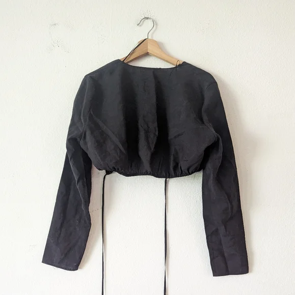 Zara Surplice Cropped Shirt - Picture 5 of 8